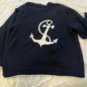 J. Jill Navy Blue Women's Anchor Sweater